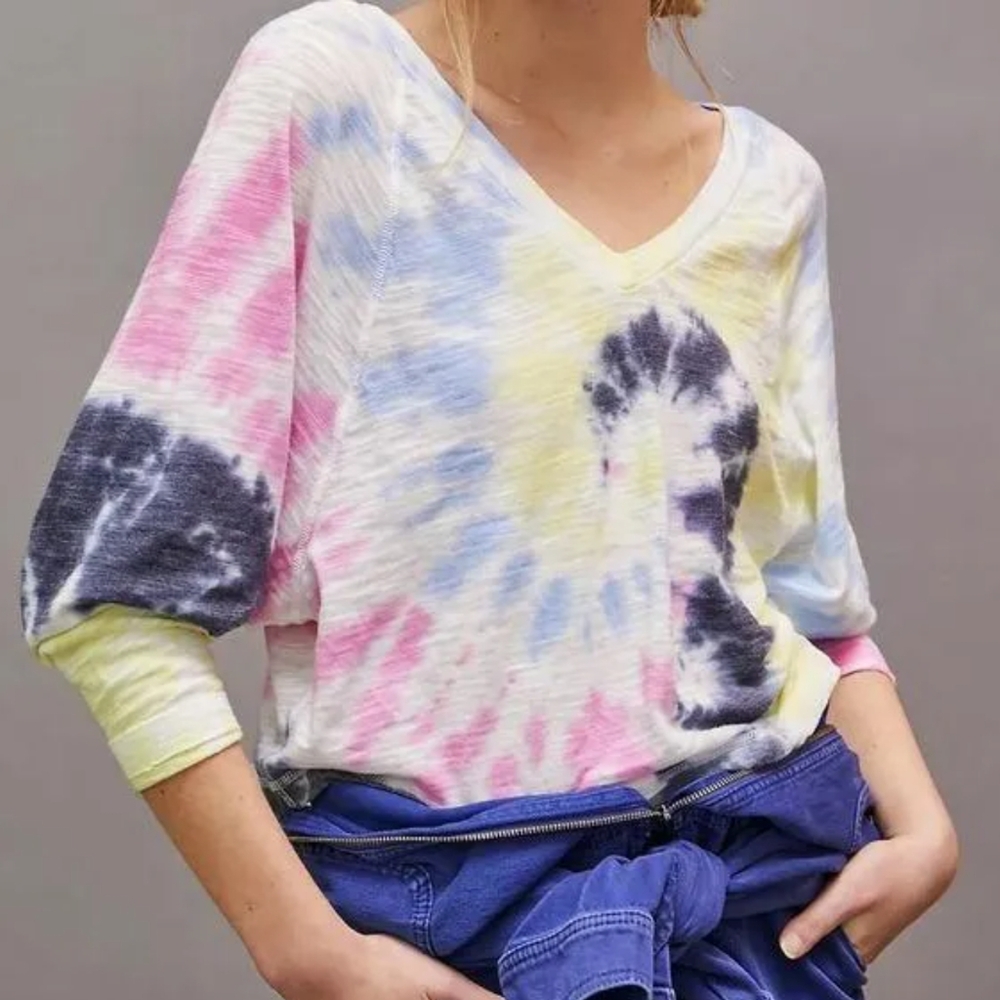 Chaser x Anthropologie Danielle Tie-Dye Top Size XS NWOT